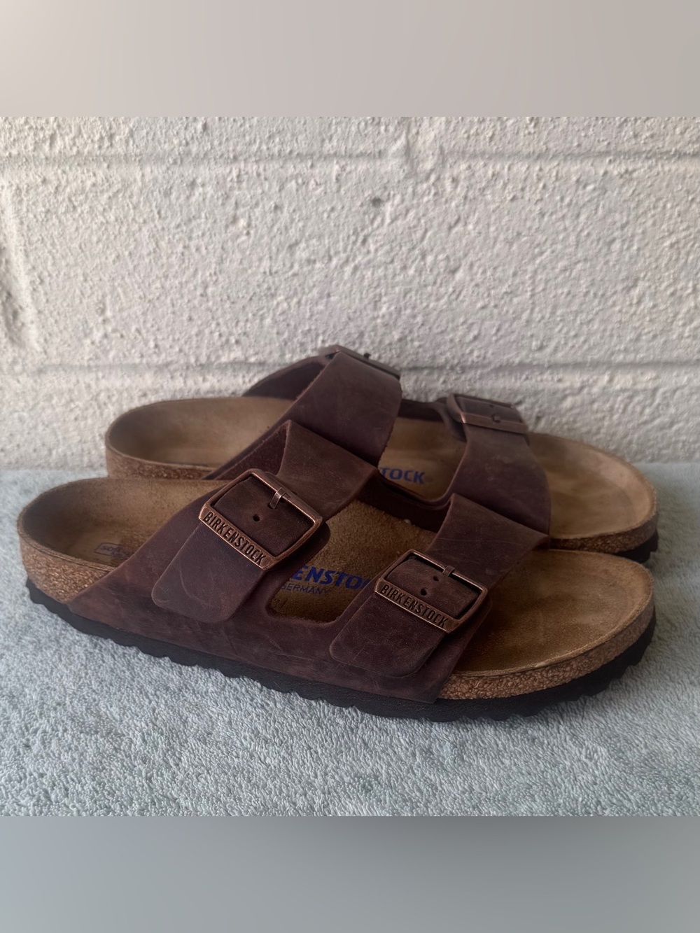 Birkenstock Arizona Soft Footbed Sandals Habana Oiled Leather Size US 8-8.5